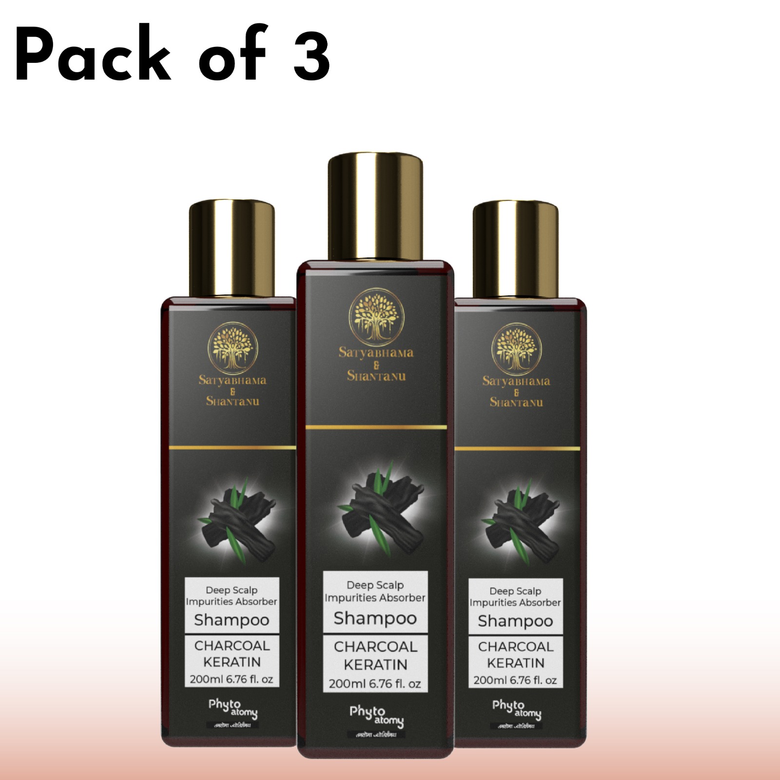 Charcoal Keratin Shampoo (200 ml) Pack Of 3